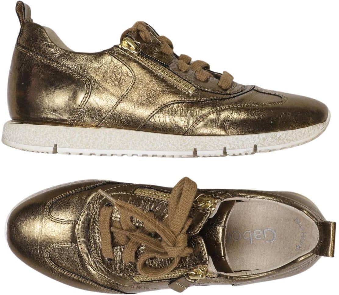 Gabor Damen Sneaker, Gold, Gr. EU 37 (UK 4), Leder - Second Hand