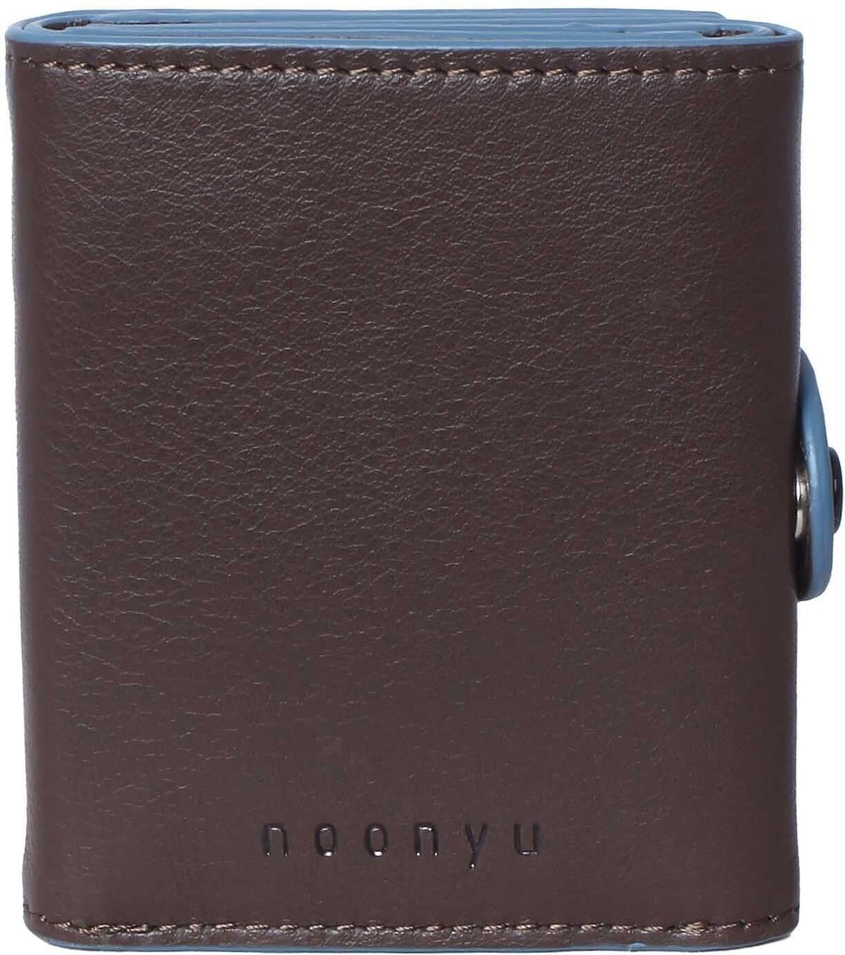 Geldbörse MARGELISCH "noonyu feid", Herren, braun (braun, sky blau), Rindsleder, Kleinlederwaren, LGW zertifiziertes Leder