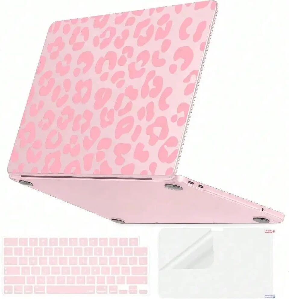 EGYAL Pink Matte Leopard Print for MacBook Neo case 13-inch 2026 A3404 A18 Pro chip, A3404 2026 Neo 13-inch Protective case