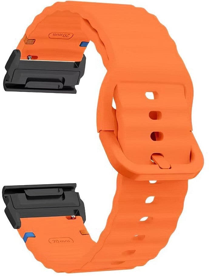 Universal Garmin 26mm QuickFit EIDERWOOD Wavy Silikone Smartwatch Rem - Orange