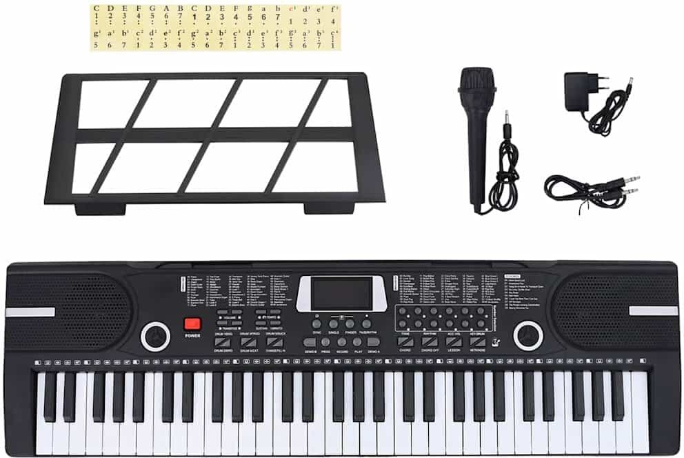 vidaXL Clavier de piano électrique 61 touches et pupitre pour enfants