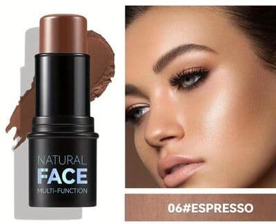 Modern Mode Marketplace Non greasy Cream Contour Stick Set With Highlighter Bronzer Blush Water resistant Face Contouring Pen espresso