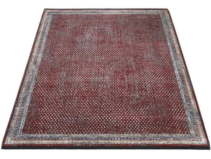 Teppich WK WOHNEN POINTS , rot (rot, grau), B:240cm H:7mm L:290cm, Modal, Polyester, Teppiche, Teppich, hochwertiger Materialmix mit seidigem Glanz