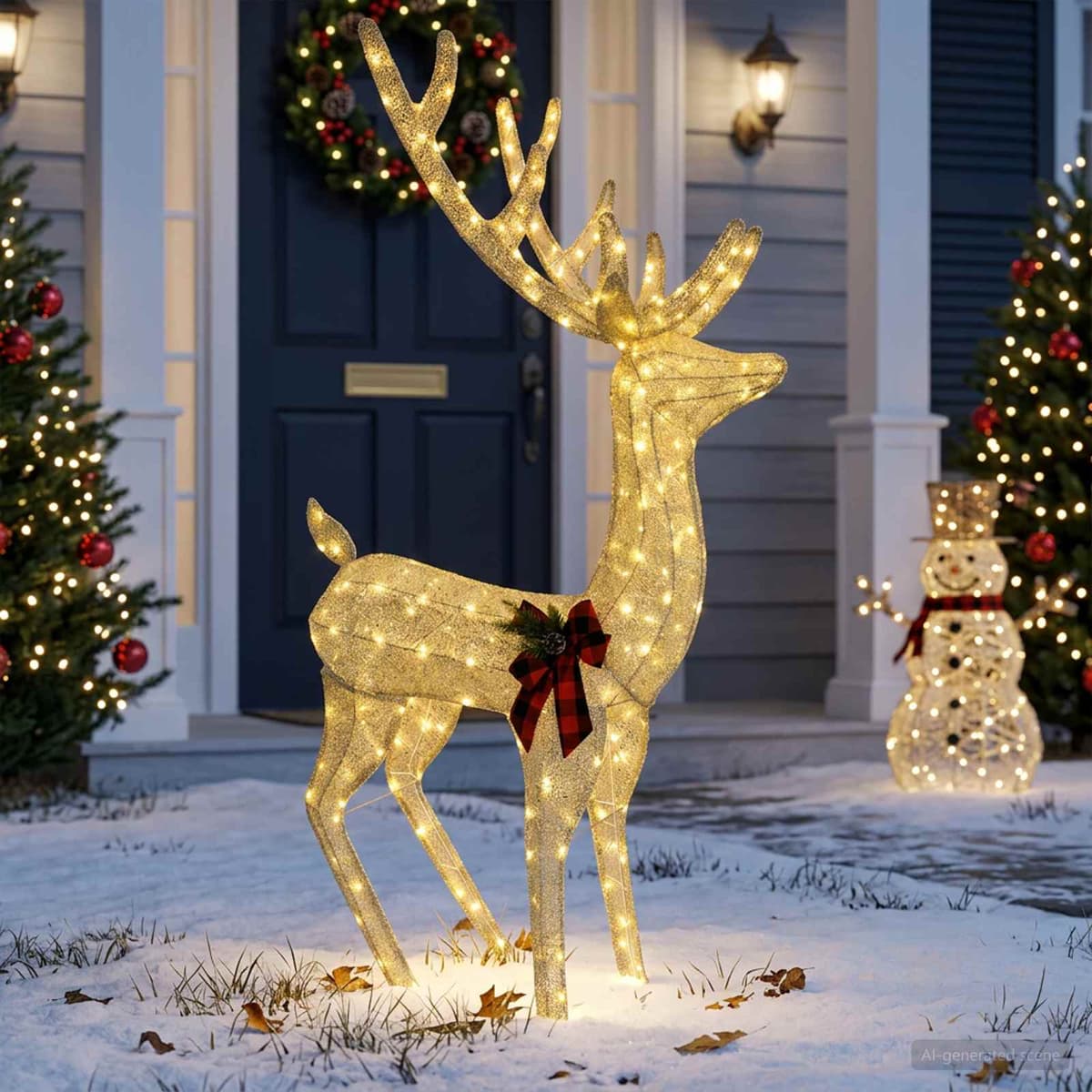 vidaXL Renne de Noël 3D LOVIISA 250 LED Blanc chaud 96 x 40 x 180 cm