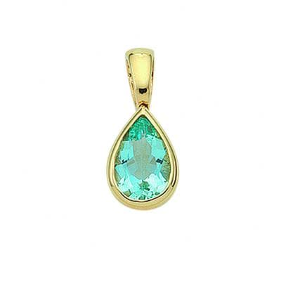 Kettenanhänger ADELIA´S "585 Gold Anhänger", blau, Schmuckanhänger, Damen, Gold, Kettenanhänger, mit Aquamarin Goldschmuck für Damen