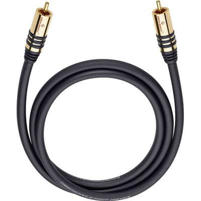 Cinch Audio Anschlusskabel [1x Cinch-Stecker - 1x Cinch-Stecker] 8.00 m Schwarz vergoldete Steckkontakte Oehlbach NF Sub