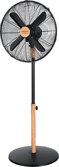 Ventilador de pie - Cecotec EnergySilence 600 Woodstyle, 50 W, 3 velocidades, 4 aspas, Gran diámetro, Altura regulable, Woodstyle