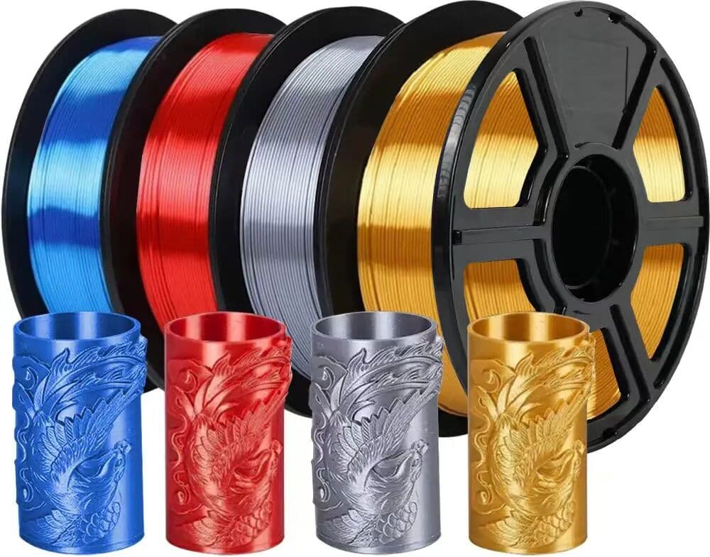 EasyThreed Silk Filament PLA 1.75mm 250g 500g 1kg 3d Printer Material PLA Shiny Filament Gold Silver Red Pink  Bundle