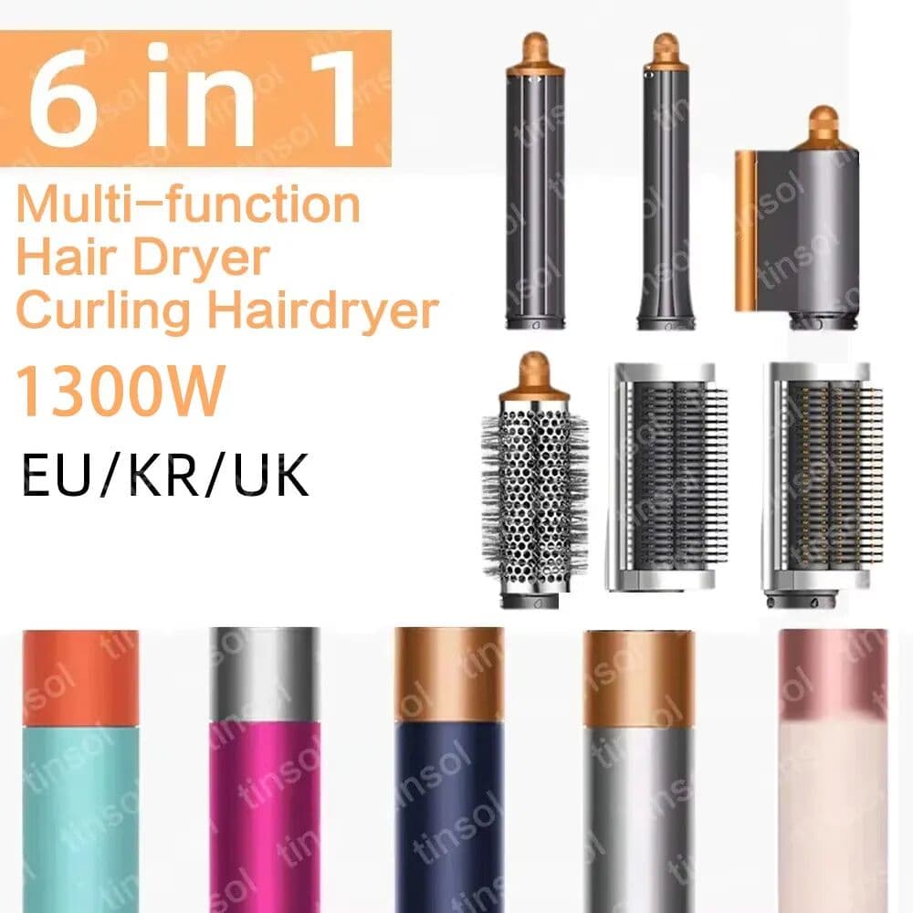 other 6-in-1 Multi-Function Hair Dryer Styling Tool Curling Iron Hot Air Brush Curling Rod Salon Professional Hair Styler