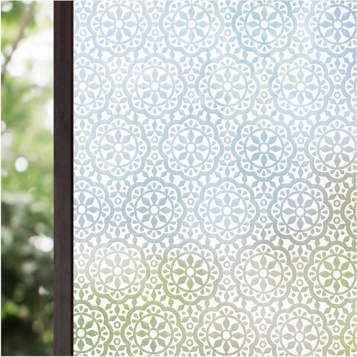 CLVP Raamfolie Glas in Lood met Bloemenmotief - Zelfklevend - Antieke Look