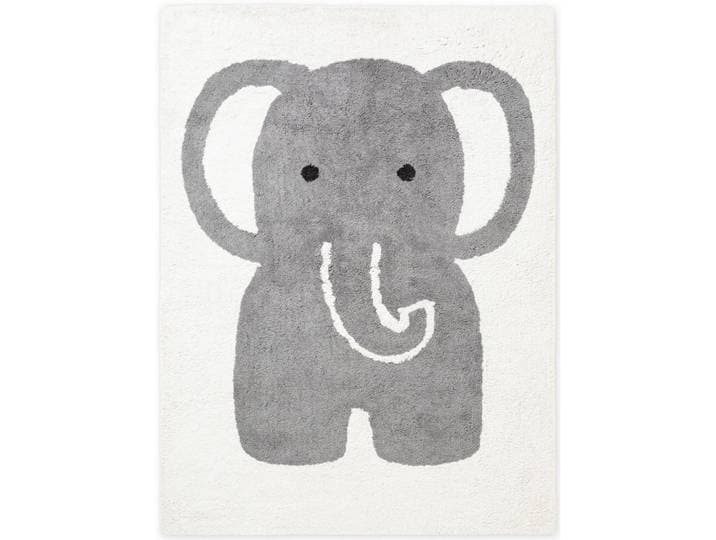 Hanse Home Kinderteppich Snuggle Emil, Creme, Grau, Elefant, rechteckig, 140x200 cm, für Fußbodenheizung geeignet, rutschfest, waschbar, pflegeleicht, strapazierfähig, Teppiche und Böden, Teppiche, Waschbare Teppiche