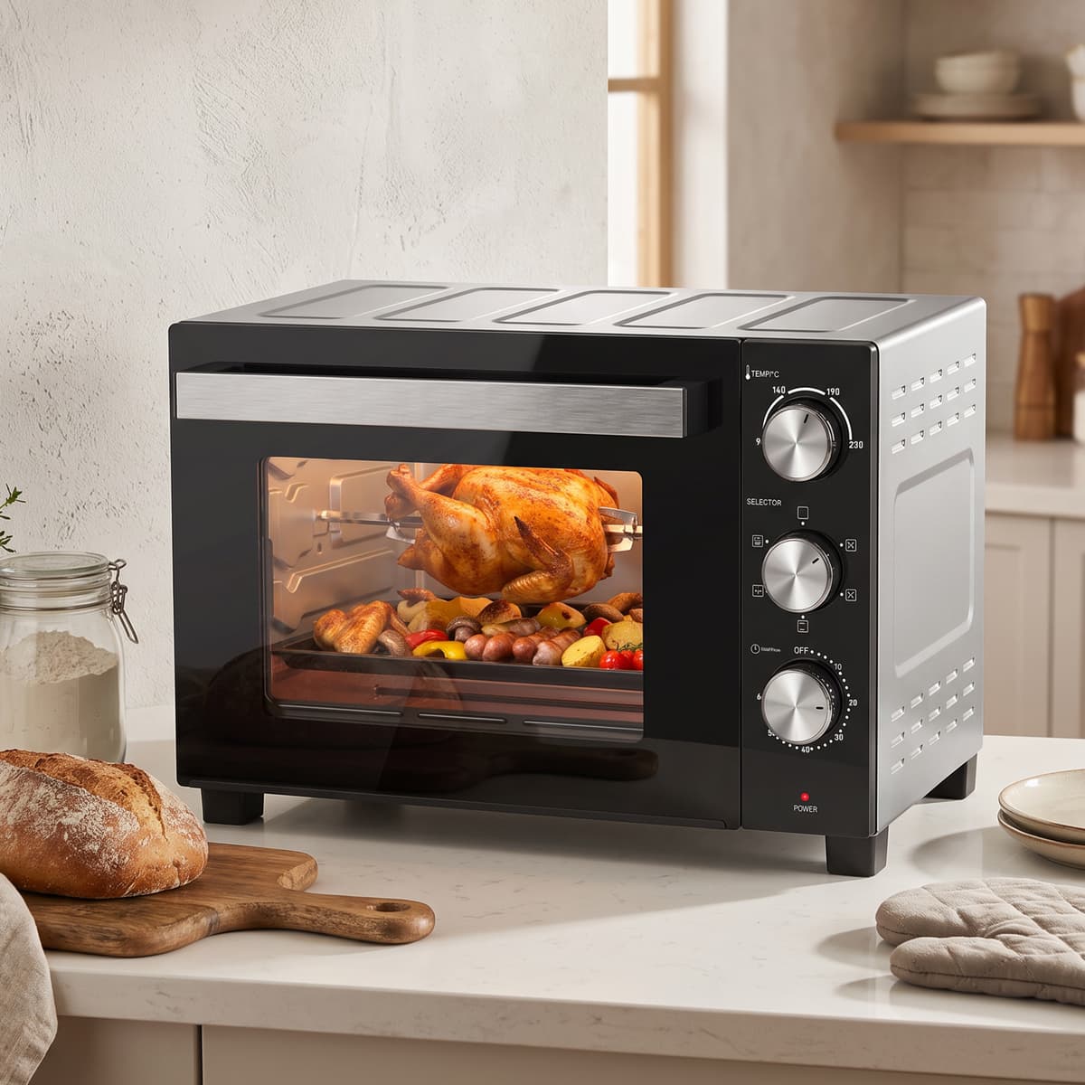 Homcom Forno Elettrico 1500 W 36 L con Timer 60 min e Temperatura fino a 230°, Griglia e Teglia   Aosom Italy