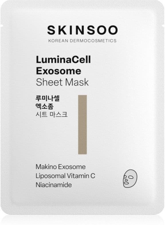 SKINSOO LuminaCell Exosome Sheet Mask λαμπρυντική υφασμάτινη μάσκα λάμψης 22 γρ