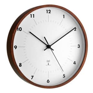 TFA Wanduhr 98.1097, Holz, Funkuhr, Ø 25,5 cm, braun