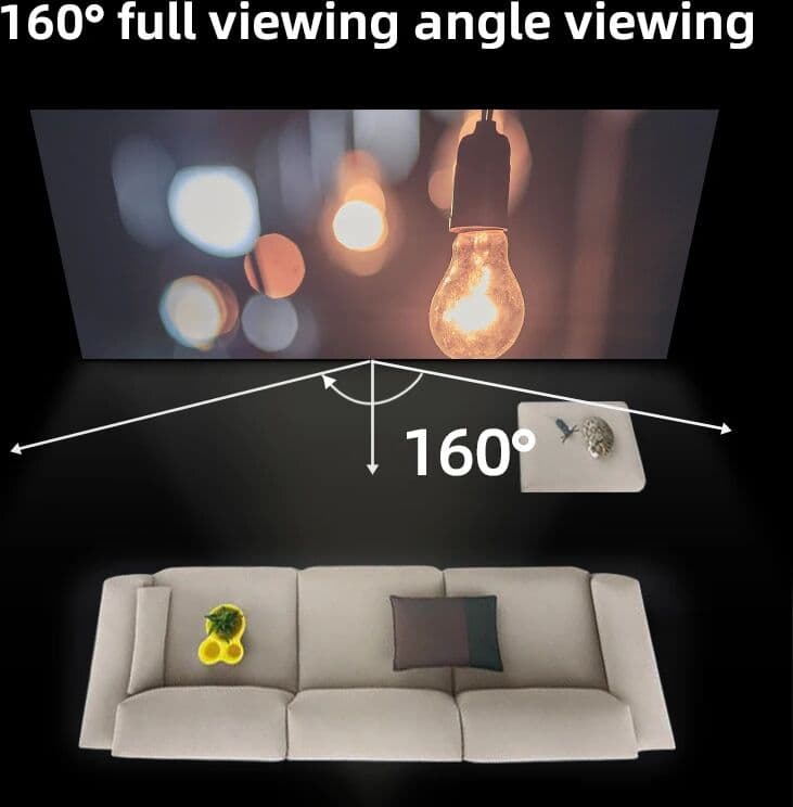 LEJIADA Projector Screen 60-130 inch White Grid Anti-Light 160 ° Viewing Angle Reflective Projection Screen Indoor Outdoor Movie