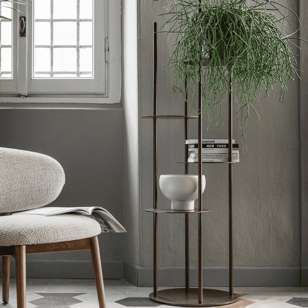 Calligaris Circles Multifunksjonelt Stativ Matt Bronse