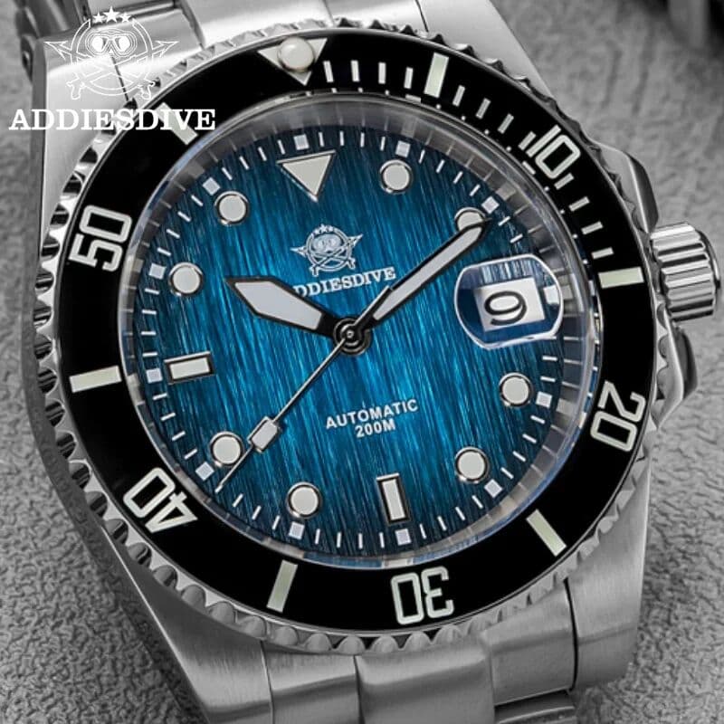 ADDIESDIVE AD2536 Men Watch Casual Diving BGW9  Luminous Sapphire Glass 200M Waterproof Business Mechanical Wristwatches Reloj