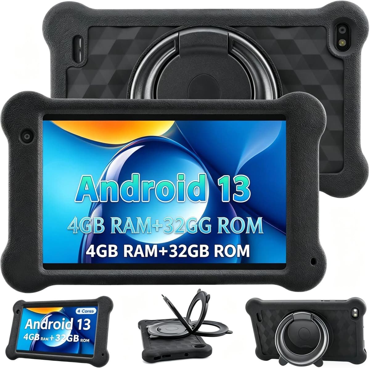 Paitanry Android 13 Tablet 7 Inch HD IPS Touch Screen Quad Core 4GB RAM 32GB ROM WiFi Bluetooth Dual Cameras Budget  Tablet