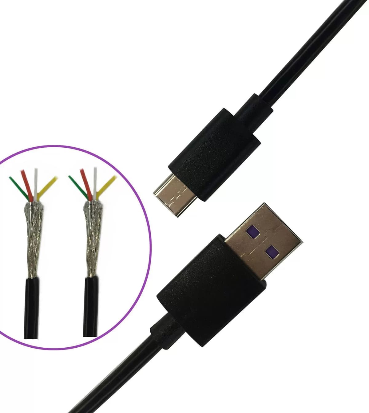 INF Câble de données à double blindage Type-C 0,8 m (pack de 2)