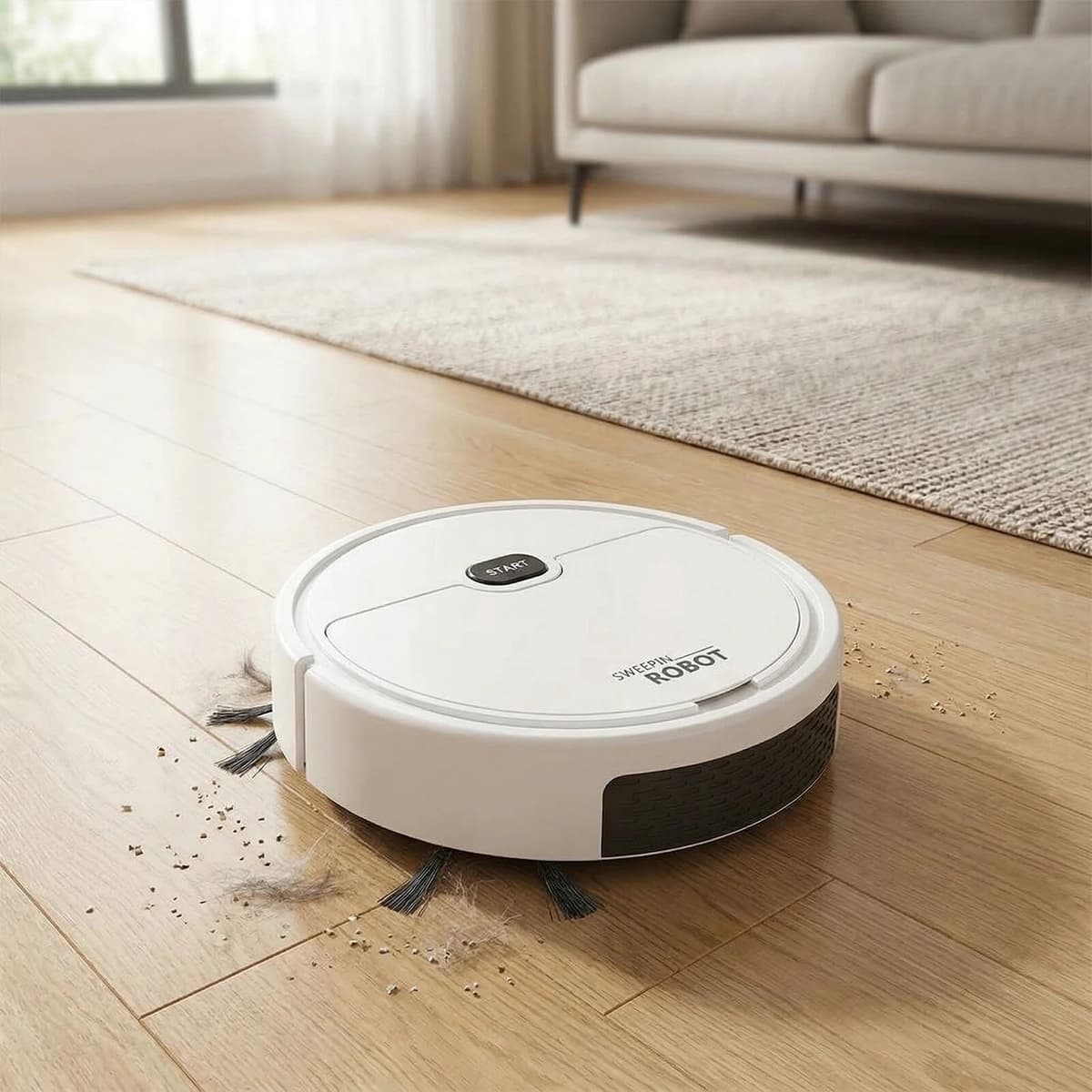 alloet USB Rechargeable Robot Vacuum Ultra-Thin Cordless Robot Vacuum Smart Navigation Low Noise Ideal for Pet Hair Hard Floor Carpet