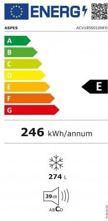 Aspes Acv185601enfd Congelador Vertical 274L No Frost