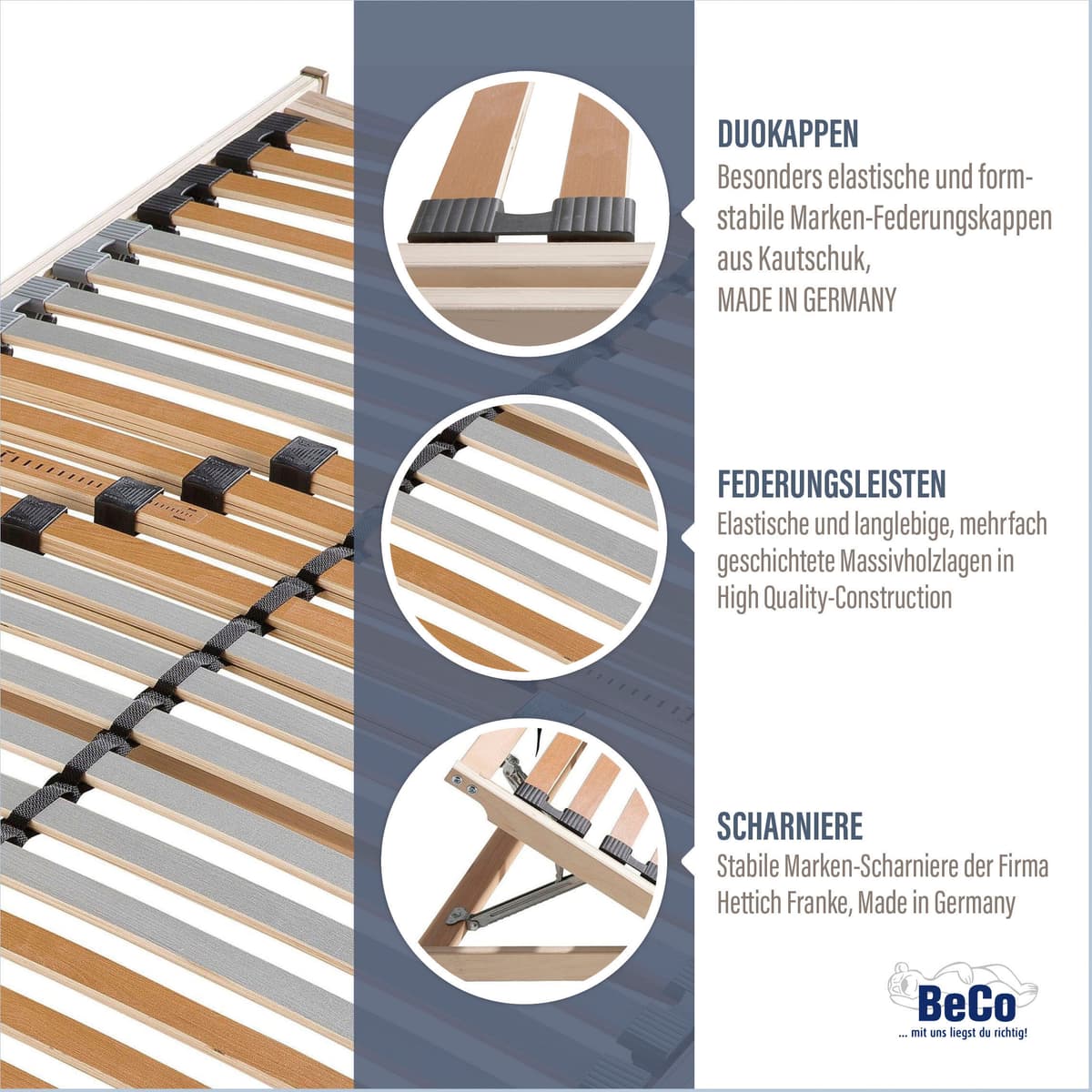 Lattenrost BECO "Medistar", beige (weiß, neutral), B:120cm H:4,5cm L:200cm, Lattenroste, Lattenrost, Lattenrost in flacher Bauweise, in 90x200 cm und weiteren Größen