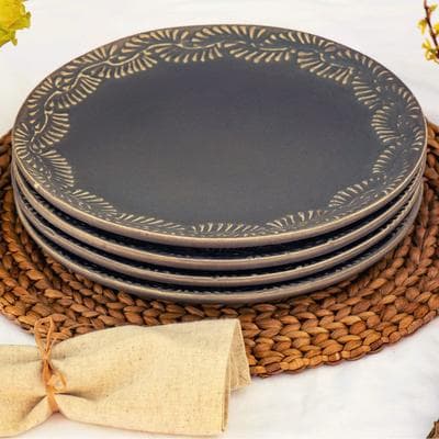 Global Crafts Encantada Handmade Pottery 11.75 Dinner Plates