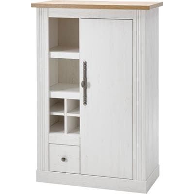 Kommode OTTO HOME "Westminster, Schrank im Landhausstil, Wohnzimmerschrank", weiß (pinie weiß, wotan eiche), B:80cm H:122cm T:42cm, Holzwerkstoff, Sideboards, Kommode, Mehrzweckschrank, viel Stauraum, Metallgriffe, in 2 Farben erhältlich