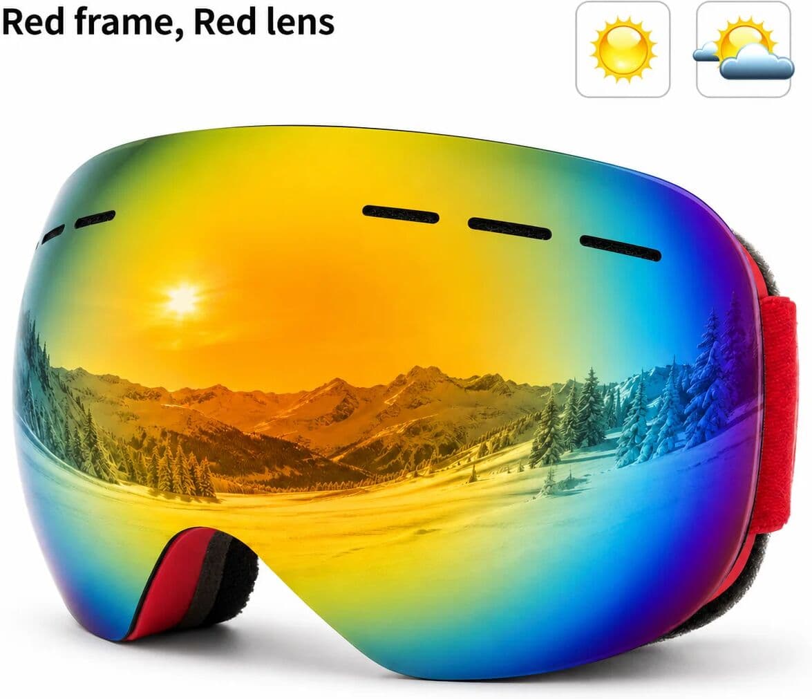 NONE Ski Goggles Double Layers Anti-fog UV400 Snowboard Snow Goggles Snowmobile Glasses Eyewear Outdoor Sport Skiing Googles