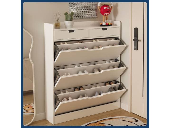 Armoire à chaussures multifonctionnelle en bois, armoire de rangement étroite de grande capacité, étagère à chaussures Simple, étagère anti-poussière robuste et Stable