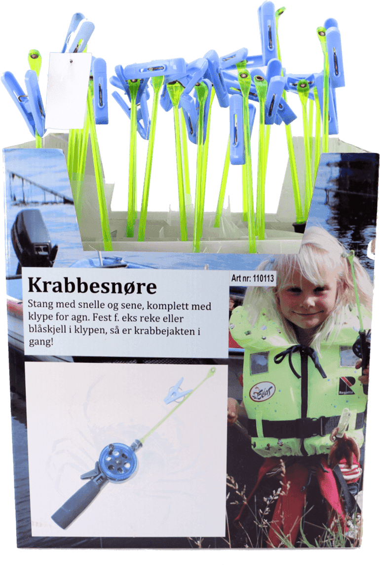 Krabbesnøre - Krabbestang Med Klype For Barn