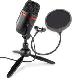 USB Mikrofon PCM100 til PC med bordstativ og holder + Popfilter / Pakketilbud nr