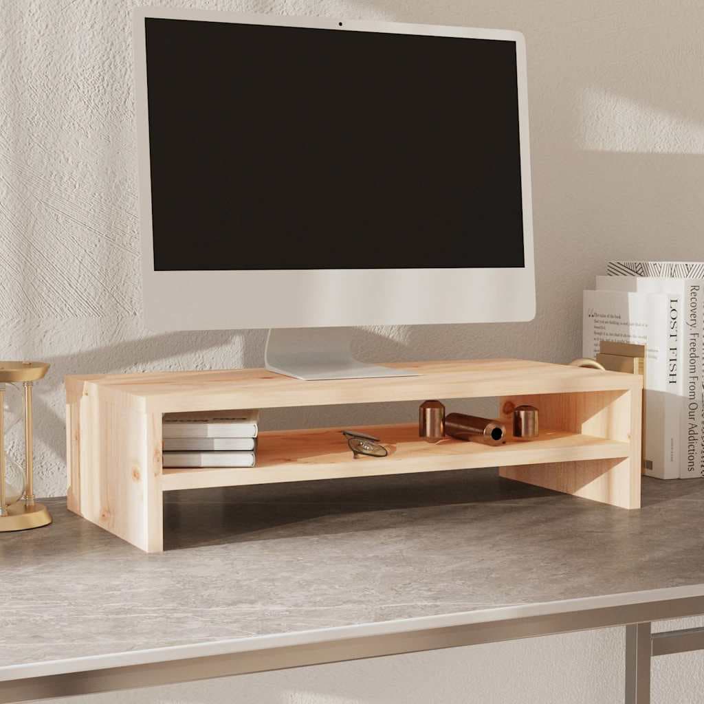 vidaXL Support de moniteur 50x24x13 cm Bois de pin solide