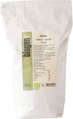 Biogan Rismel Fullkorn Glutenfri Økologisk   1 kg