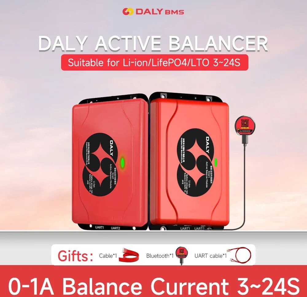 DALY Software Active 1A Balancer with Bluetooth UART 1A 4S 8S Equalizer Suitable for LI-ION Lifepo4 LTO Battery Pack