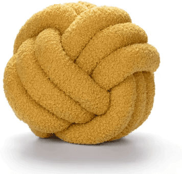 Uplift Curations BohoLux Knotted Ball Throw Pillow Decorative Plush Cushion For Sofa, Bed & Home Decor yellow 8.66 Inches