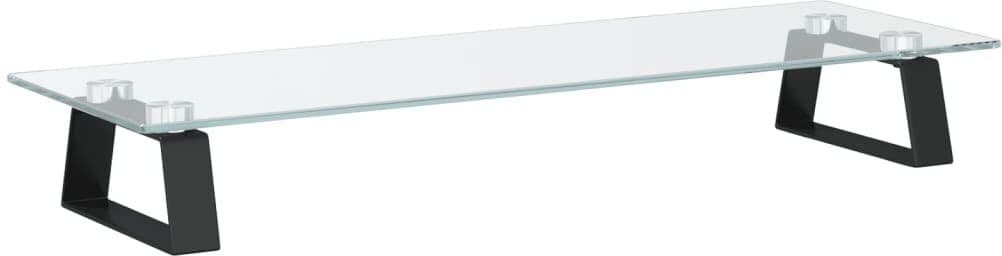 vidaXL Support de moniteur noir 60x20x8 cm verre trempé et métal
