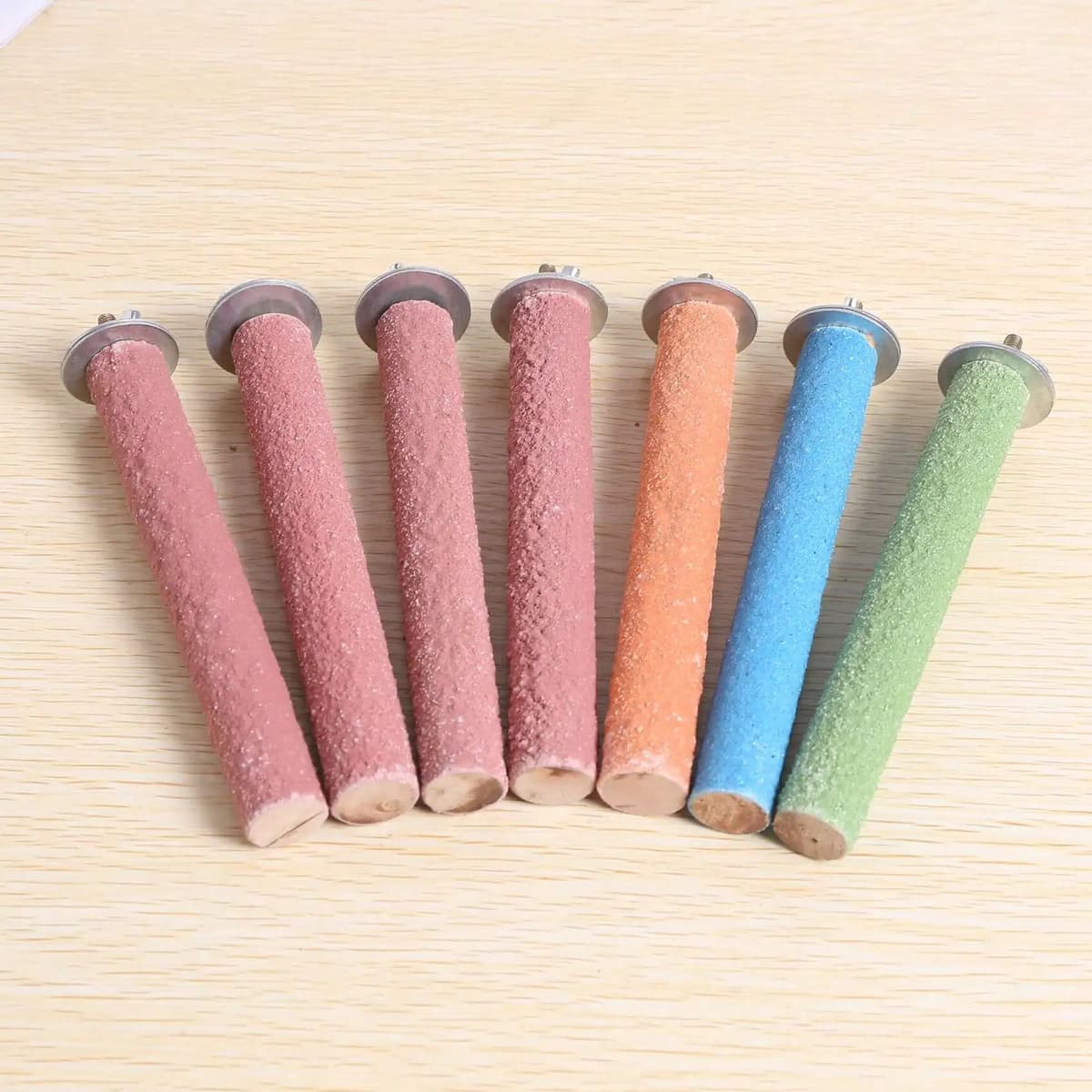 NONE dengg 7 Pcs Grip Bird Cages Perch for Conures Parakeets Lovebirds Cockatiels, Good for Keep Nails and Beaks in Top Condition