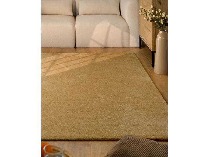 Teppich ESPRIT Vegas - ESPRIT Kollektion , ocker gelb, B:80cm H:15mm L:150cm, Polypropylen, Teppiche, Teppich, Kurzflor, uni, gewebt, pflegeleicht, formstabil, für Fussbodenheizung