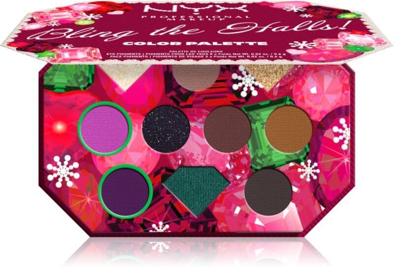 NYX Professional Makeup Xmas Bling The Halls 10 kleuren oogschaduw palette 10x0.6 g