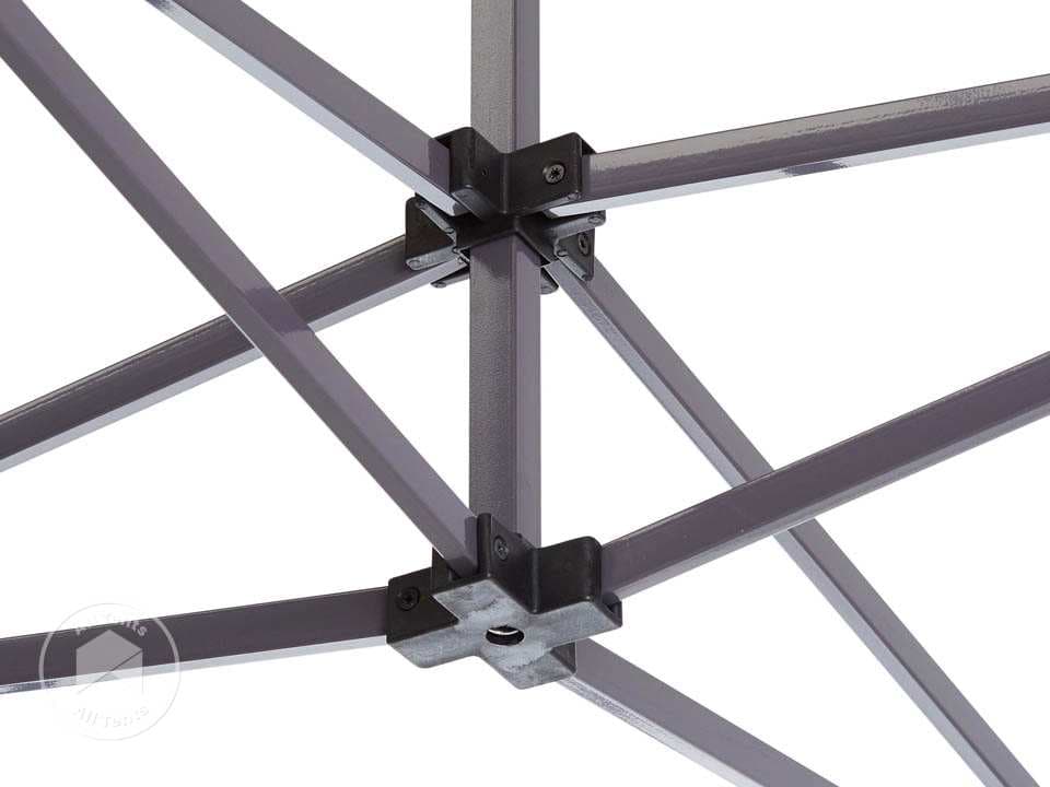 TOOLPORT 3x4.5m PES 750 Pop up gazebo PREMIUM Steel 40 mm, incl. 2 side panels with Panorama Windows, white - (600060)
