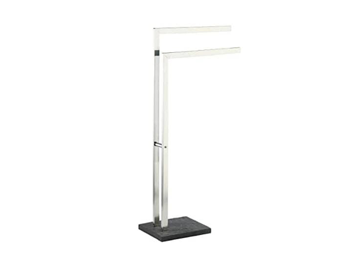 WENKO Porte Serviettes Salle de Bain sur Pied Slate Rock\, polyrésine Effet Ardoise - Acier INOX\, 43\,5x86\,5x20 cm