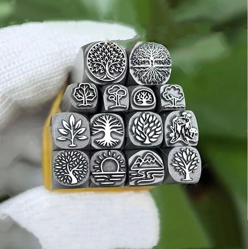 NONE Jewelry Seals, Trees, Landscapes, Sunrises, Steel Stamps, Gold and Silver Bracelets, Chiseling Molds, Gold-Beating Tools