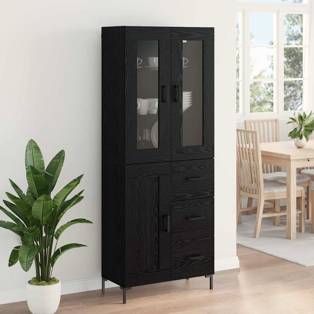vidaXL Haut Armoire 2 pc Chêne noir 69,5 x 34 x 180 cm
