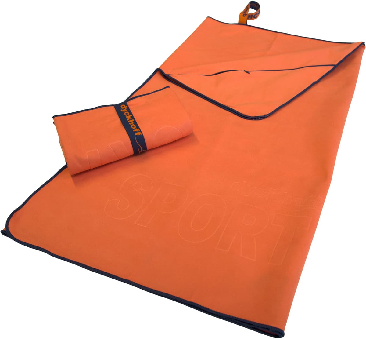 Sporthandtuch DYCKHOFF "Mikrofaser Sporttuch", orange (papaya), B:60cm L:120cm, Microfaser, Obermaterial: 90% Polyester, 10% Polyamid, Handtücher, Sporthandtuch, auch als 2er Set erhätlich papaya B/L: 60cmx120cm, 1 Stk., Microfaser
