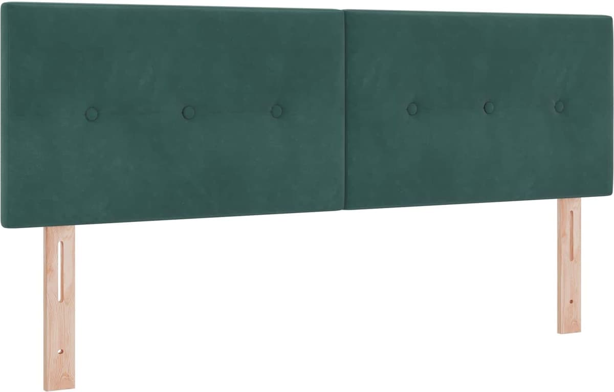 vidaXL Tête de lit LED avec bandes LED Vert 144 cm Velours