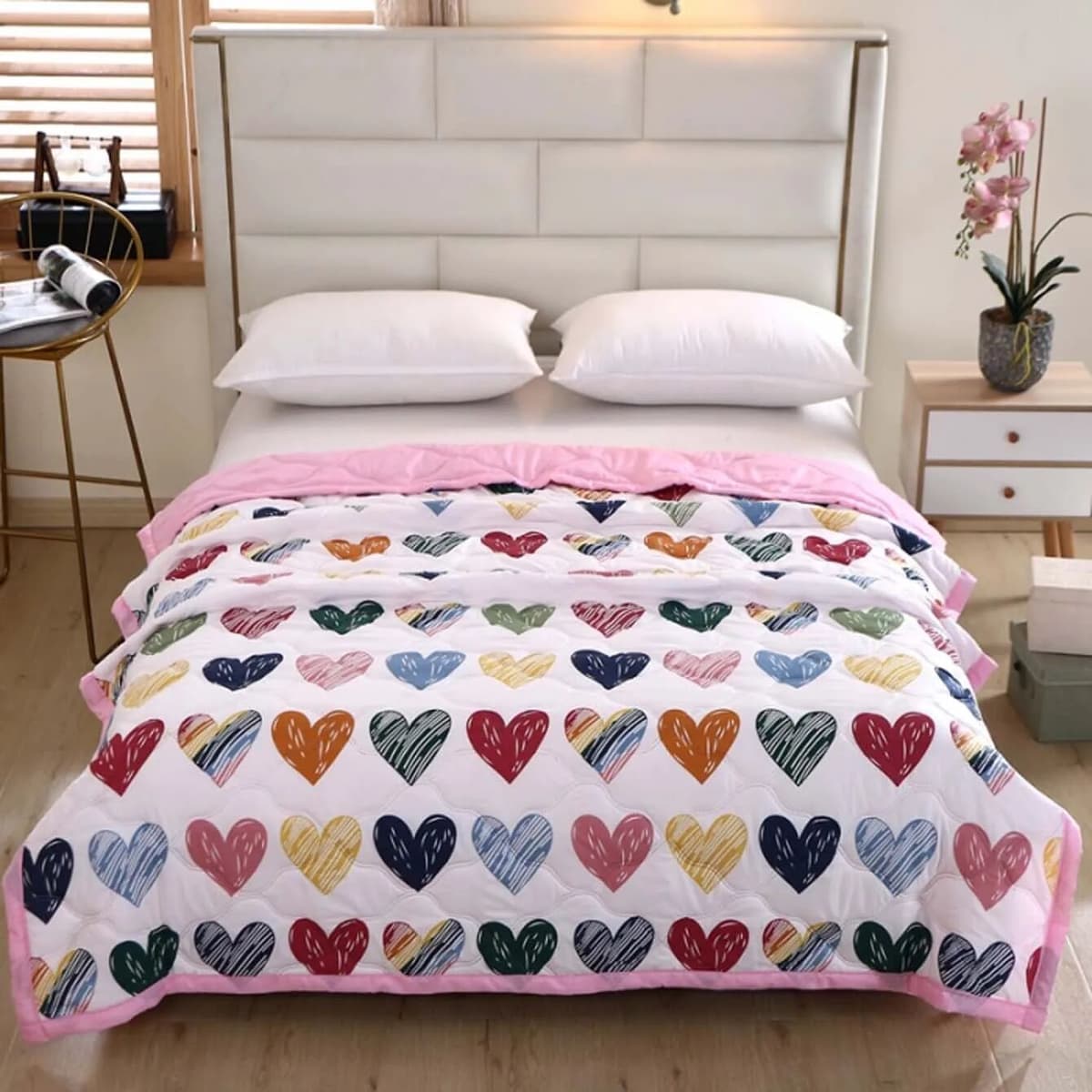 NONE A cool summer quilt can be machine washed thin spring and autumn air conditioning is printed quilt core