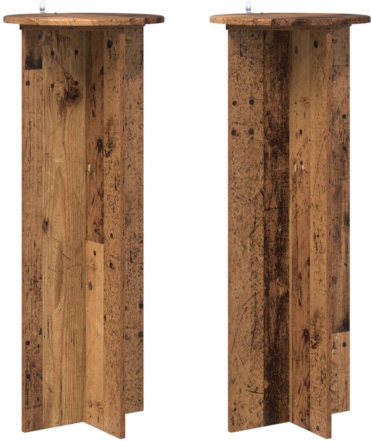 vidaXL Support de Plante 2 pc Bois ancien Ø40 x 100 cm