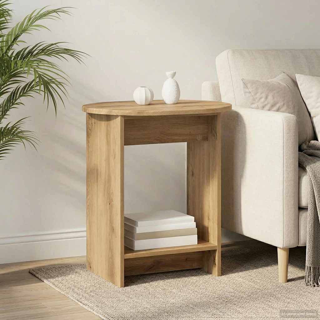 17 Stories End Table Artisan Oak 55cm H X 50cm W X 39.5cm D