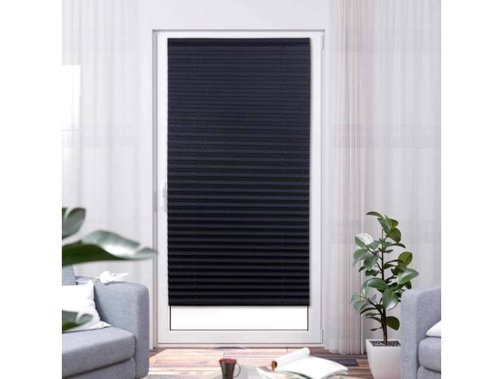 Plissee K-HOME COMO, ohne Bohren, freihängend, Lichtschutz , schwarz, B:70cm H:210cm, Obermaterial: 100% Polyester, Plissees, Plissee